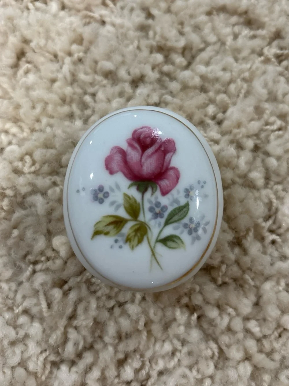 Vintage 1950s Nikoniko China EW Japan Hand Painted Porcelain Trinket Jewelry Box
